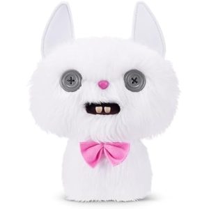 Fuggler Alley Cats 9-Inch Plush Toy (Cheezee) White by ZURU ?C Funny Ugly Monster Stuffed Animal with Human-Like Teeth. Collectible Plush for Kids. Tweens. Teens. Adults & Cat-Loving Weirdos