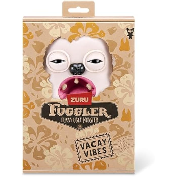 Fuggler Vacay Vibes by ZURU. Funny Ugly Monster. Plush. Collectible. Toy (Hedge Grog - Cream) - Image 2