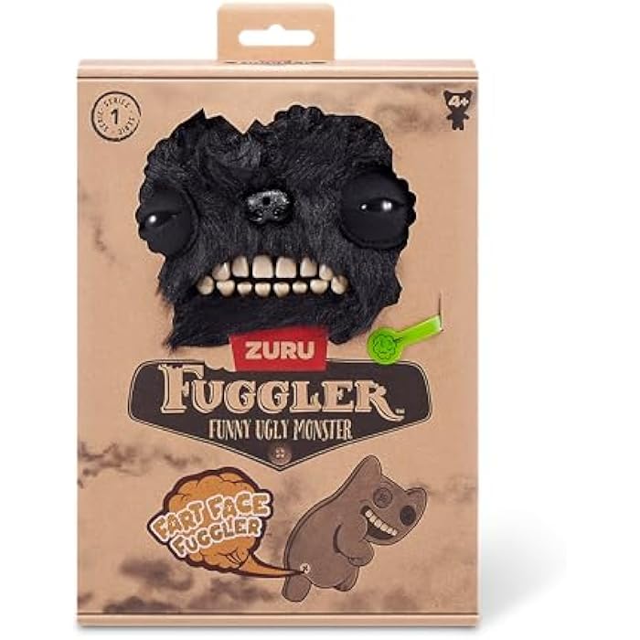 Fuggler Fart Face 9-inch Assortment Series 1 (Munch Munch ?C Black Long) by ZURU. Funny Ugly Monster Plush Toy - Image 2